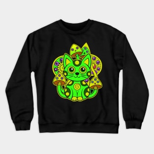 Psychodelic trippy cat festival Crewneck Sweatshirt